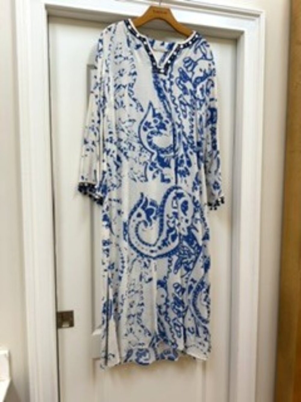 Dress, Soft Surroundings, Petite XL, Maxi blue and white